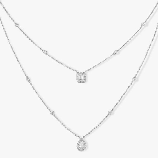 [Eternal jewelry]Diamond Necklace My Twin 2 Rows