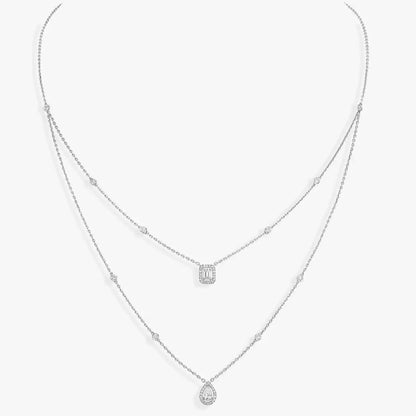 [Eternal jewelry]Diamond Necklace My Twin 2 Rows