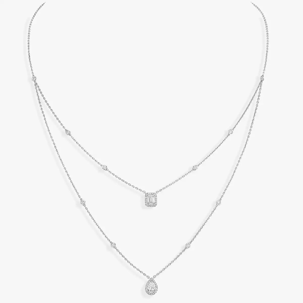 [Eternal jewelry]Diamond Necklace My Twin 2 Rows