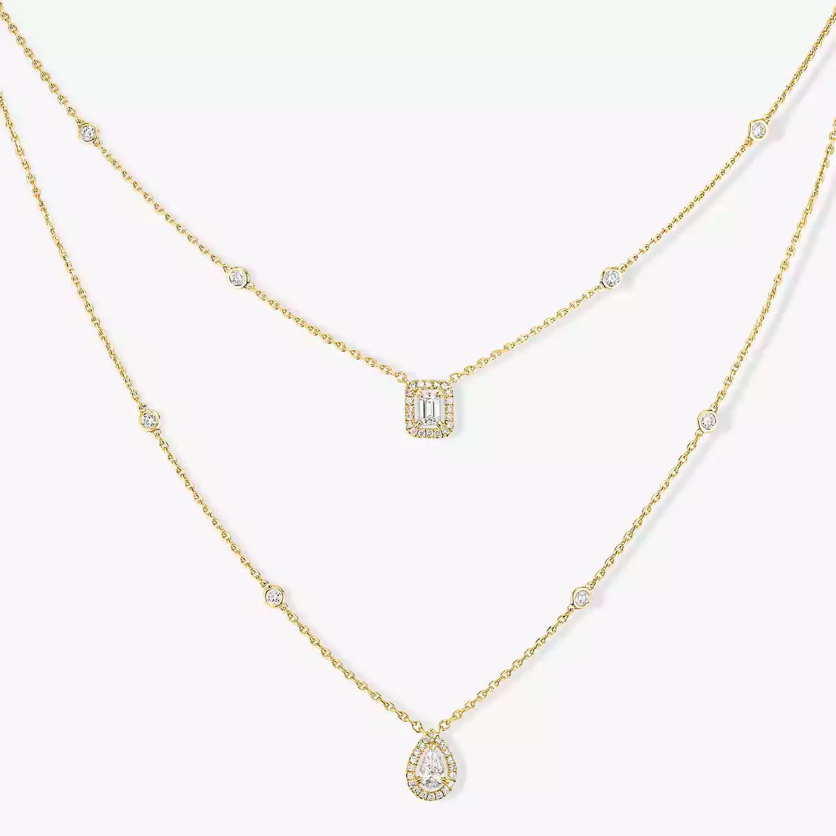 [Eternal jewelry]Diamond Necklace My Twin 2 Rows