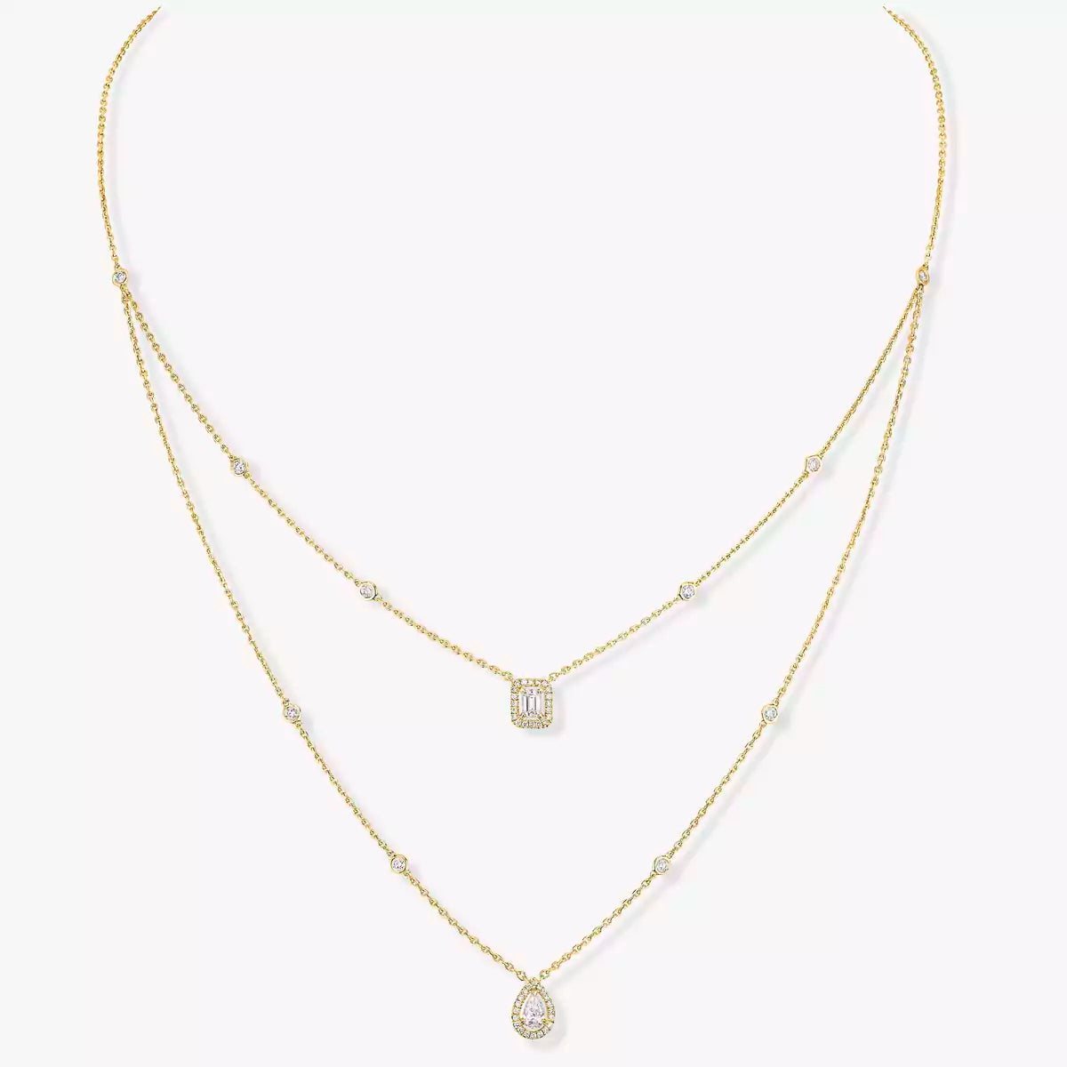 [Eternal jewelry]Diamond Necklace My Twin 2 Rows