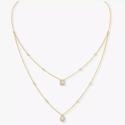 [Eternal jewelry]Diamond Necklace My Twin 2 Rows