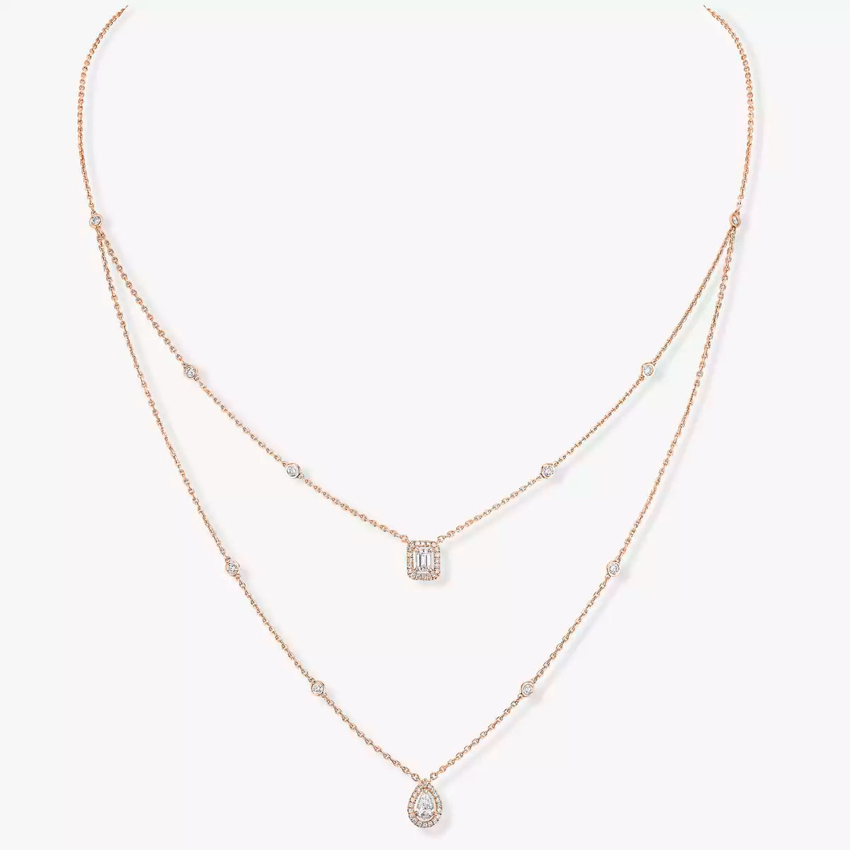 [Eternal jewelry]Diamond Necklace My Twin 2 Rows