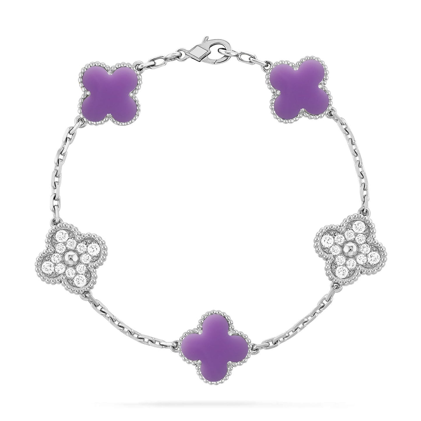 [Eternal Jewelry]CLOVER 5 MOTIF LIGHT PURPLE BRACELET COLLECTION