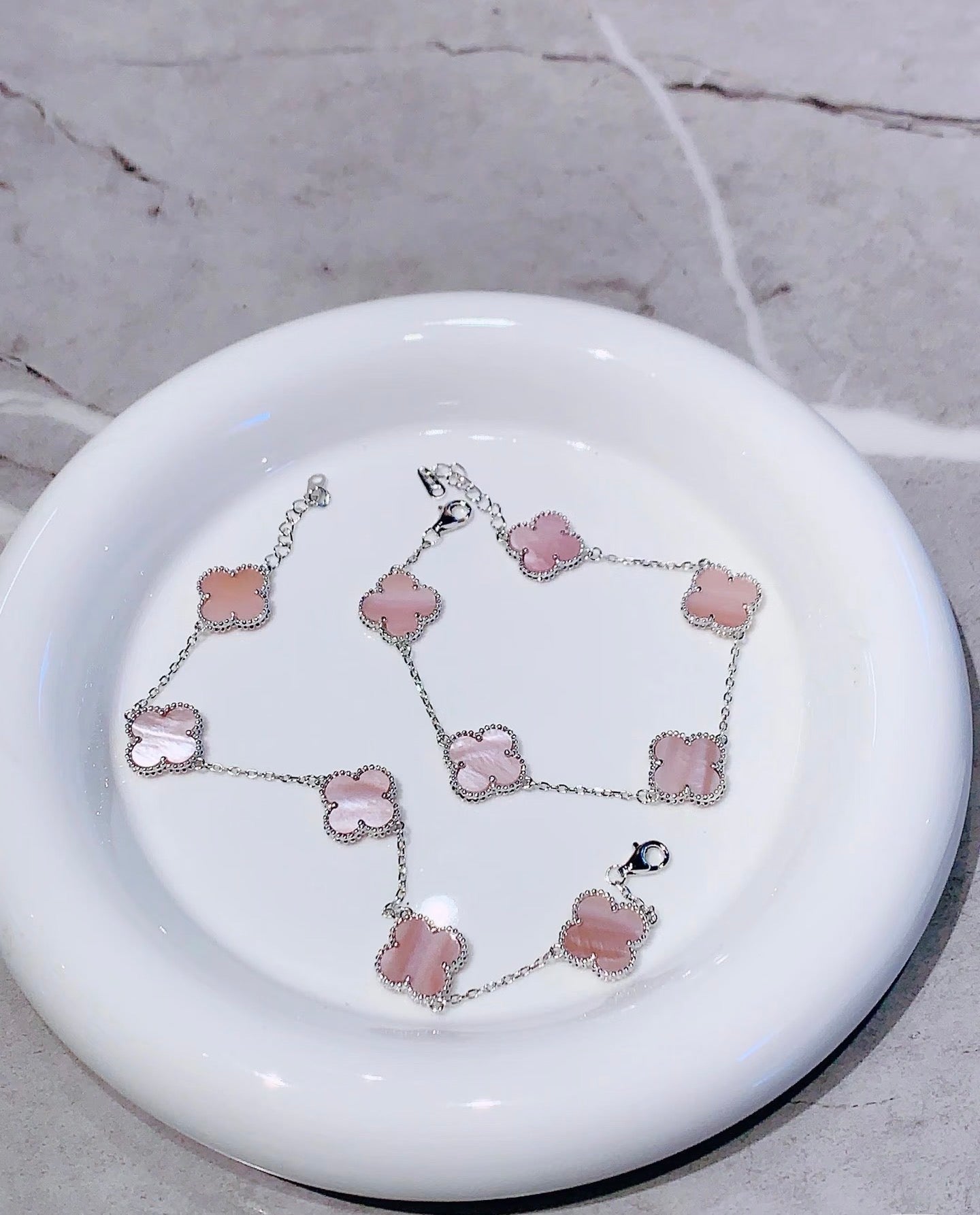 [Eternal jewelry]Light Pink Braided Bracelet