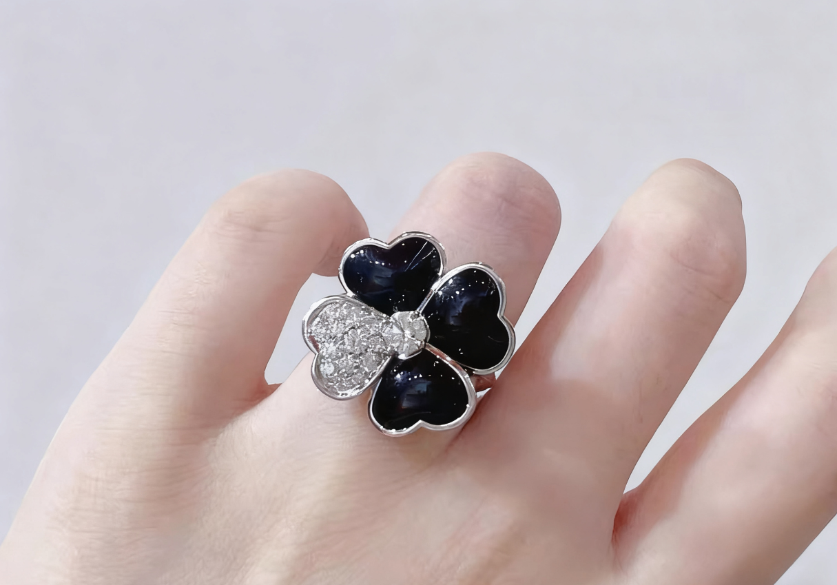 [Eternal Jewellery] Heart-Shaped Four-Leaf Clover Ring