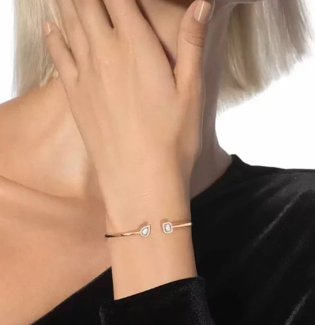 [Eternal jewelry]M Delicate Double-Diamond Bracelet