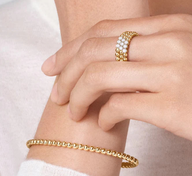 [Eternal Jewelry]Three-row diamond ring