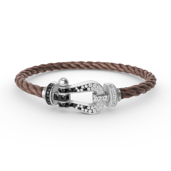 [Eternal Jewelry]FORCE LARGE HORSESHOE BLACK WHITE DIAMOND BRACELET SILVER
