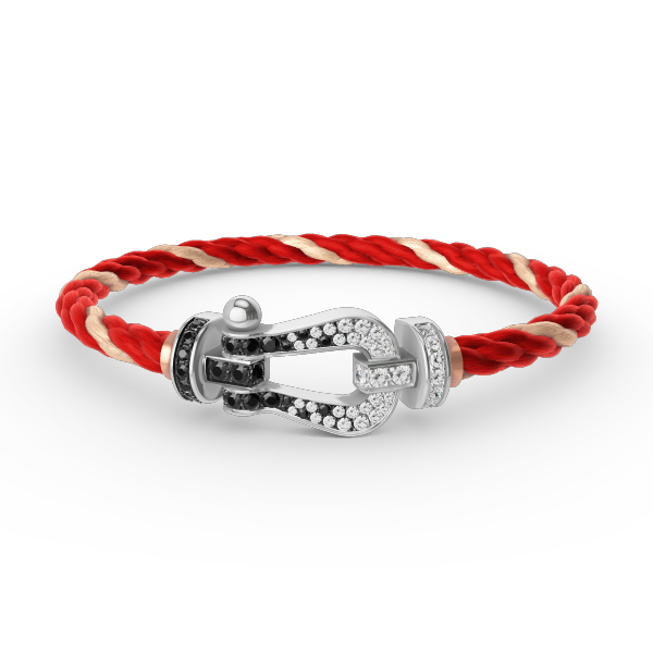 [Eternal Jewelry]FORCE LARGE HORSESHOE BLACK WHITE DIAMOND BRACELET SILVER
