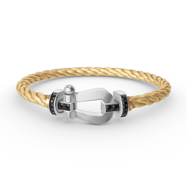[Eternal Jewelry]FORCE LARGE HORSESHOE BLACK DIAMOND BRACELET SILVER