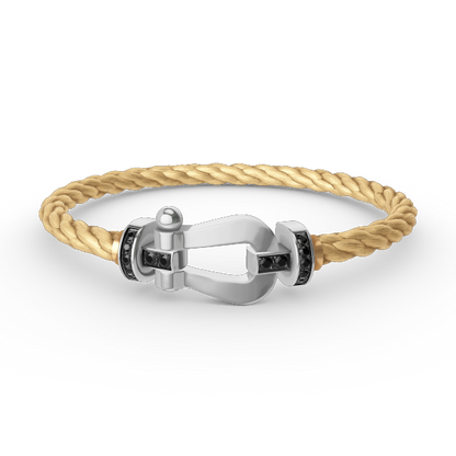 [Eternal Jewelry]FORCE LARGE HORSESHOE BLACK DIAMOND BRACELET SILVER