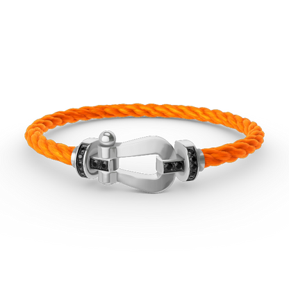 [Eternal Jewelry]FORCE LARGE HORSESHOE BLACK DIAMOND BRACELET SILVER