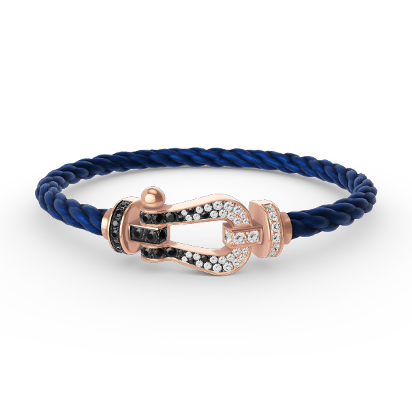 [Eternal Jewelry]FORCE LARGE HORSESHOE BLACK WHITE DIAMOND BRACELET ROSE GOLD