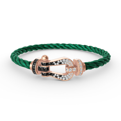 [Eternal Jewelry]FORCE LARGE HORSESHOE BLACK WHITE DIAMOND BRACELET ROSE GOLD