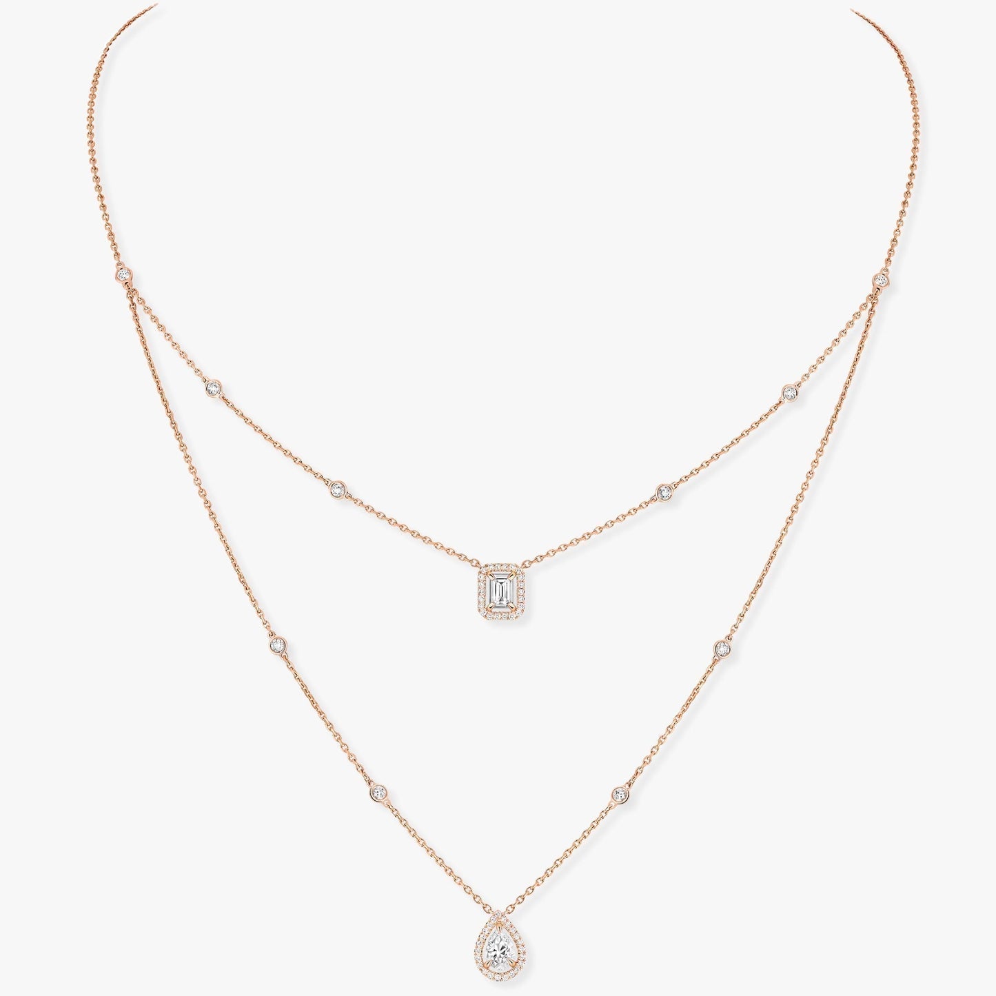 [Eternal jewelry]MY TWIN 2 ROW DIAMOND NECKLACE
