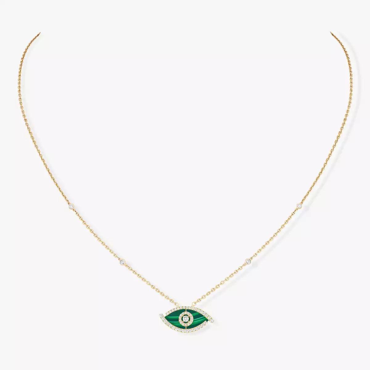 [Eternal jewelry]Lucky Eye Diamond Necklace in Rose Gold and Turquoise