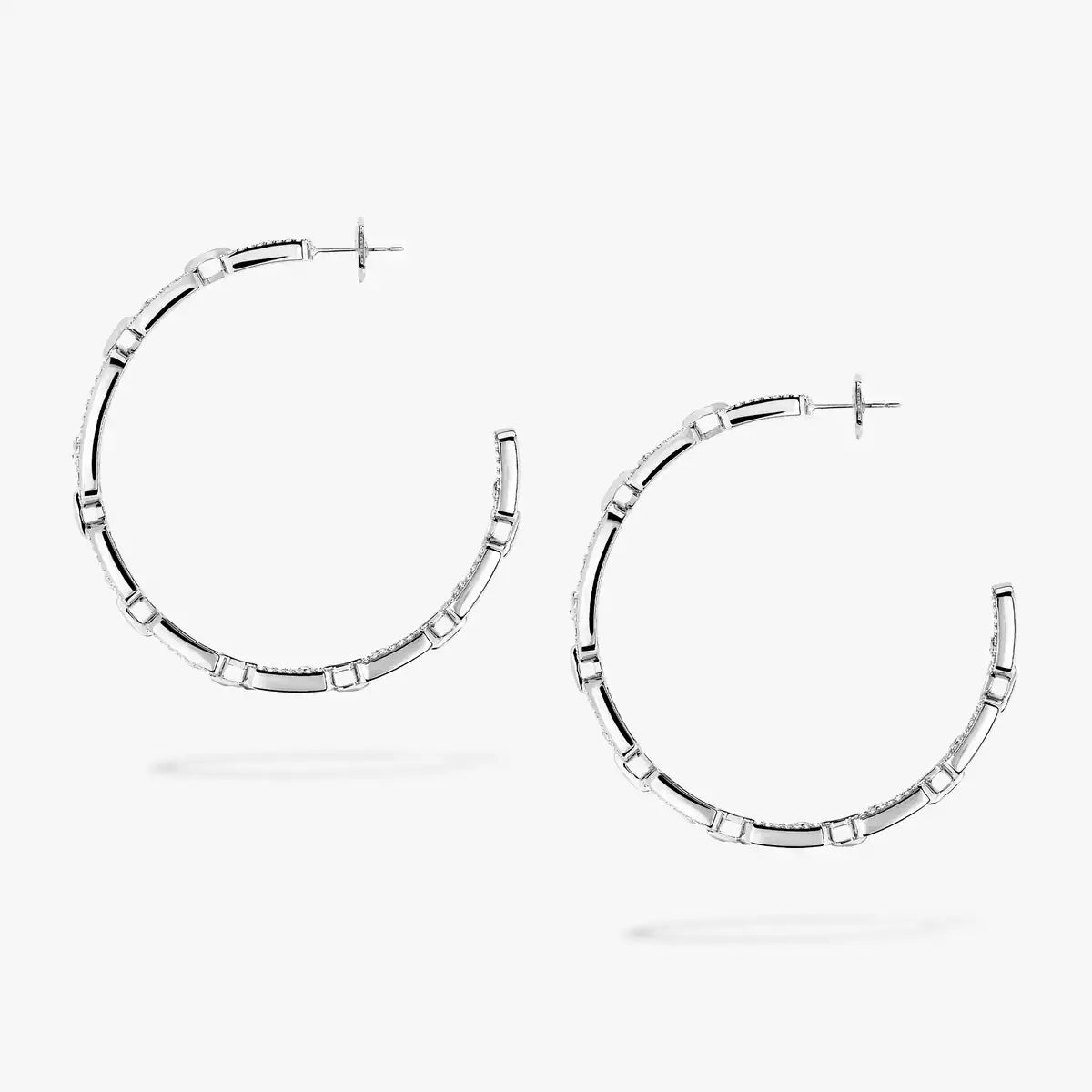 [[Eternal jewelry]Move Link Diamond Hoop Earrings