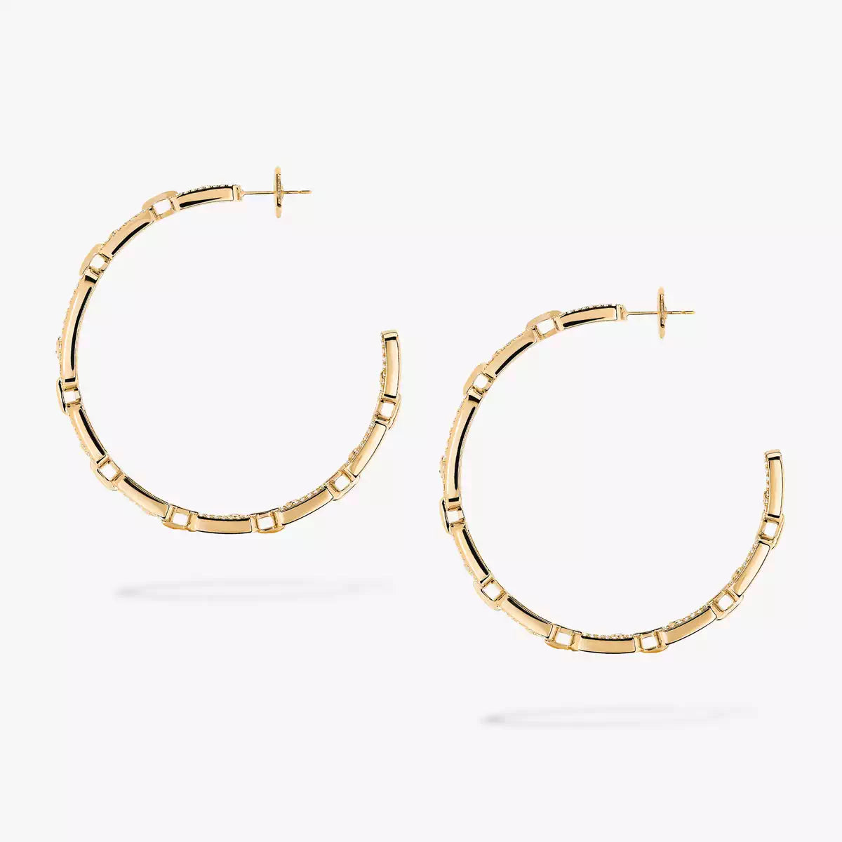 [[Eternal jewelry]Move Link Diamond Hoop Earrings