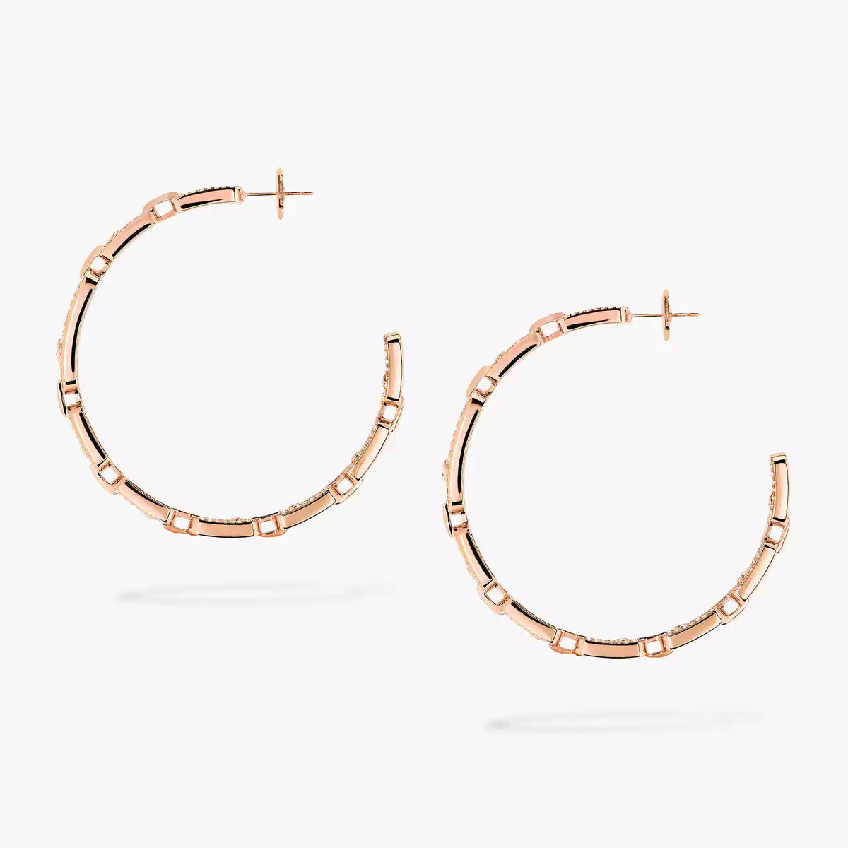 [[Eternal jewelry]Move Link Diamond Hoop Earrings