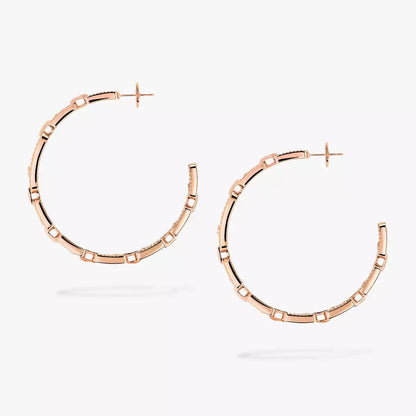 [[Eternal jewelry]Move Link Diamond Hoop Earrings
