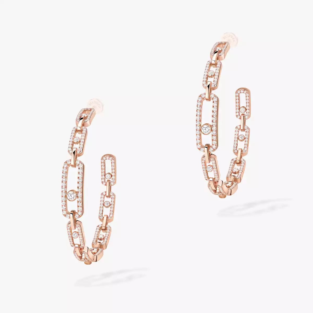 [[Eternal jewelry]Move Link Diamond Hoop Earrings