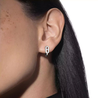 [Eternal jewelry]Diamond Mini Hoop Earrings Move Classique