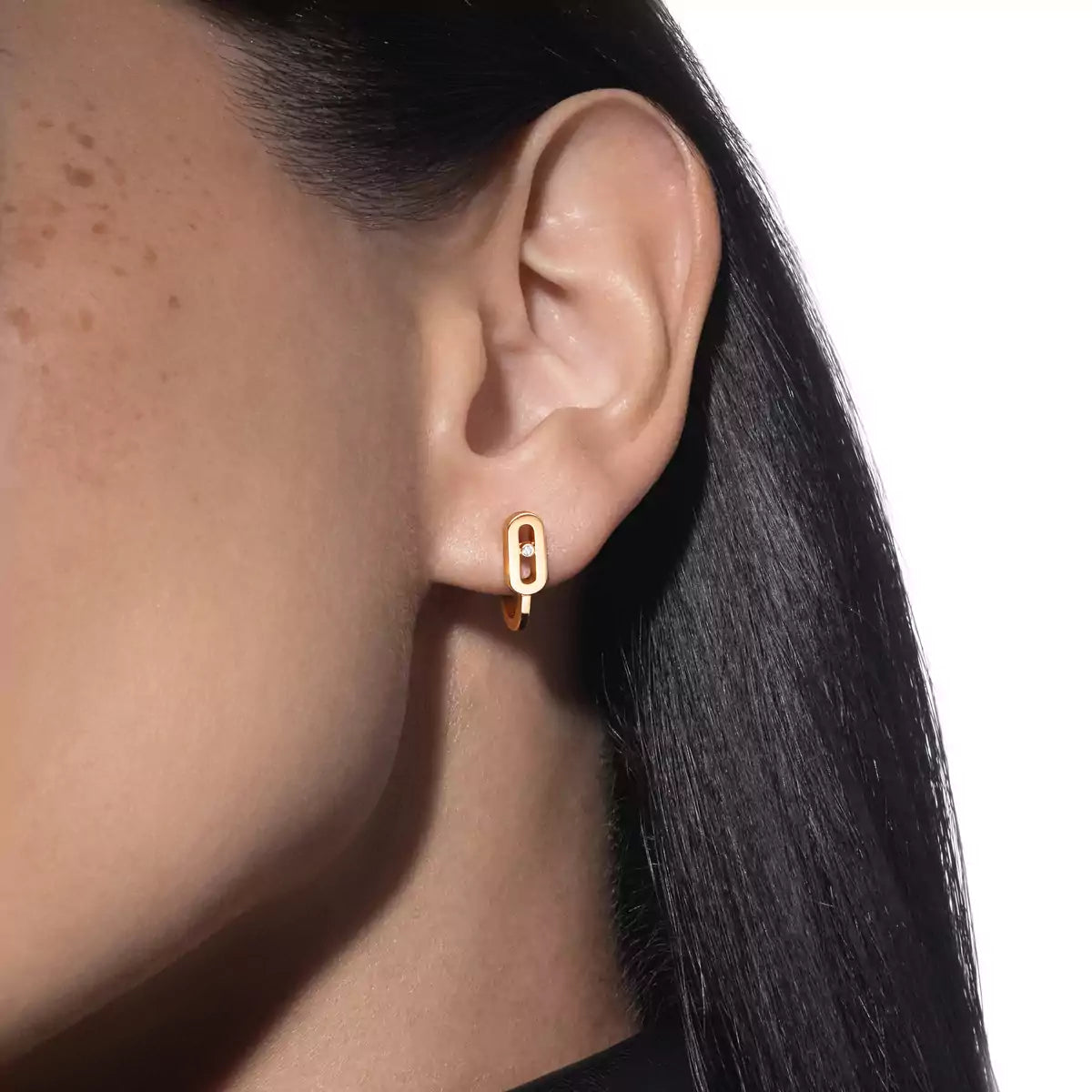 [Eternal jewelry]Diamond Mini Hoop Earrings Move Classique