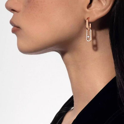 [Eternal jewelry]Move Link Diamond Earrings