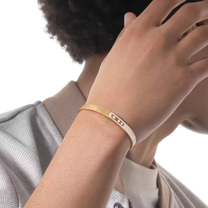 [Eternal jewelry]Move Noa Ciselé half pavé bangle