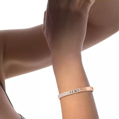 [Eternal jewelry]Move Noa Ciselé half pavé bangle