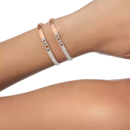 [Eternal jewelry]Move Noa Rose Gold Pavé Diamond Bangle Bracelet