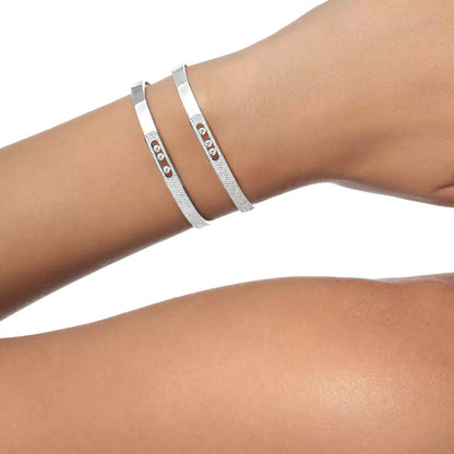 [Eternal jewelry]Move Noa Rose Gold Pavé Diamond Bangle Bracelet