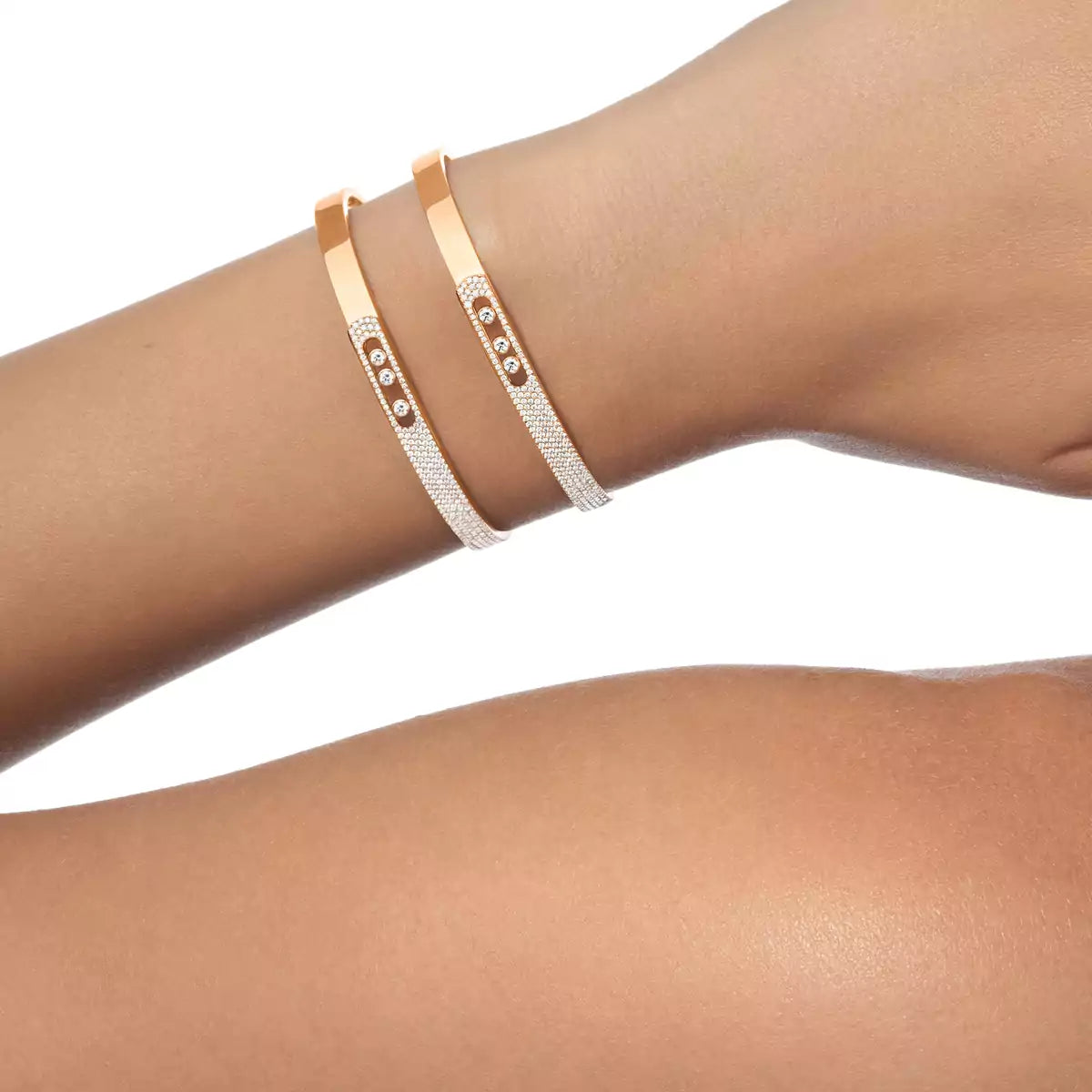 [Eternal jewelry]Move Noa Rose Gold Pavé Diamond Bangle Bracelet
