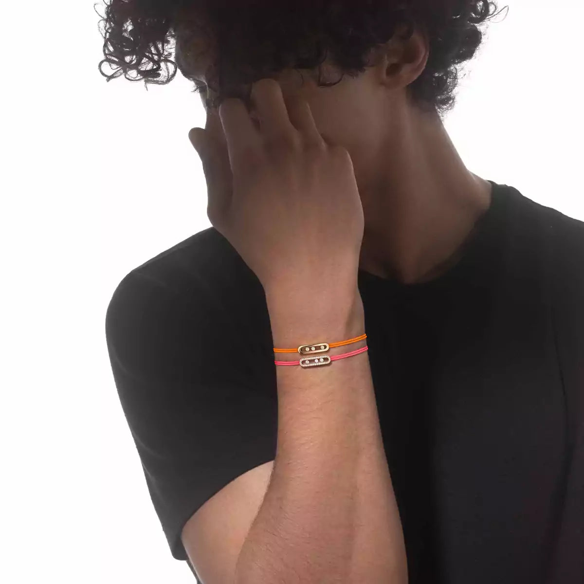 [Eternal jewelry]Messika Care(s) pink cord pavé bracelet