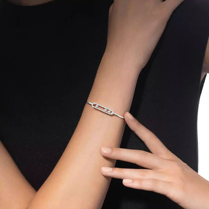 [Eternal jewelry]Move Pavé Diamond Bangle Bracelet M