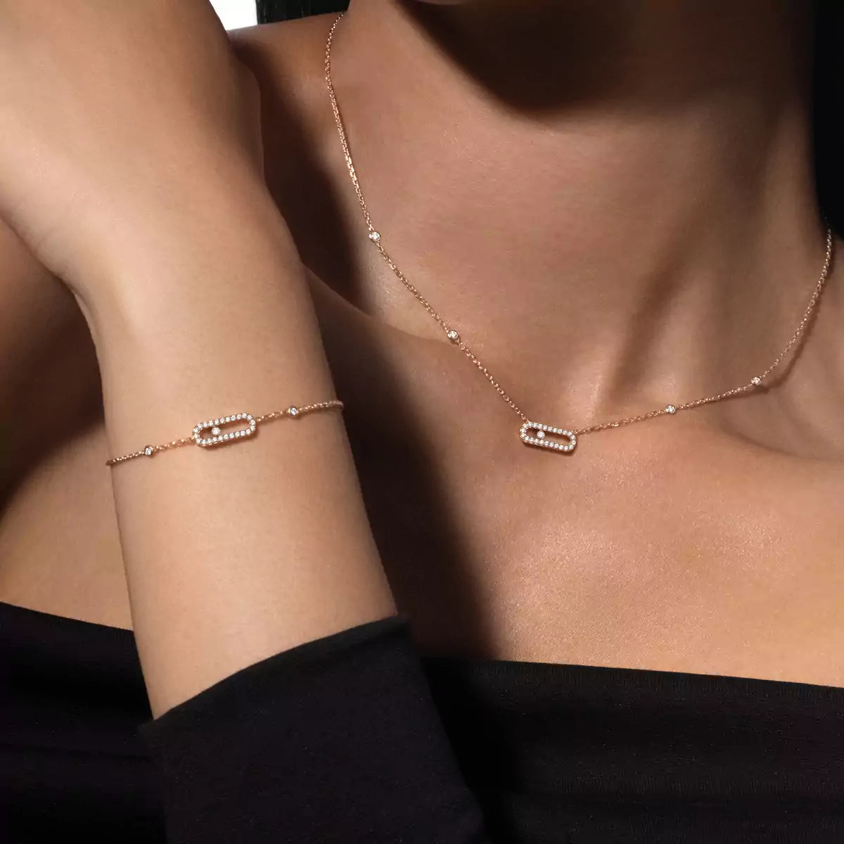 [Eternal jewelry]Diamond Necklace Move Uno