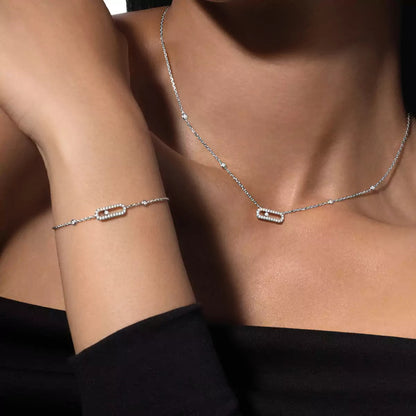 [Eternal jewelry]Diamond Necklace Move Uno