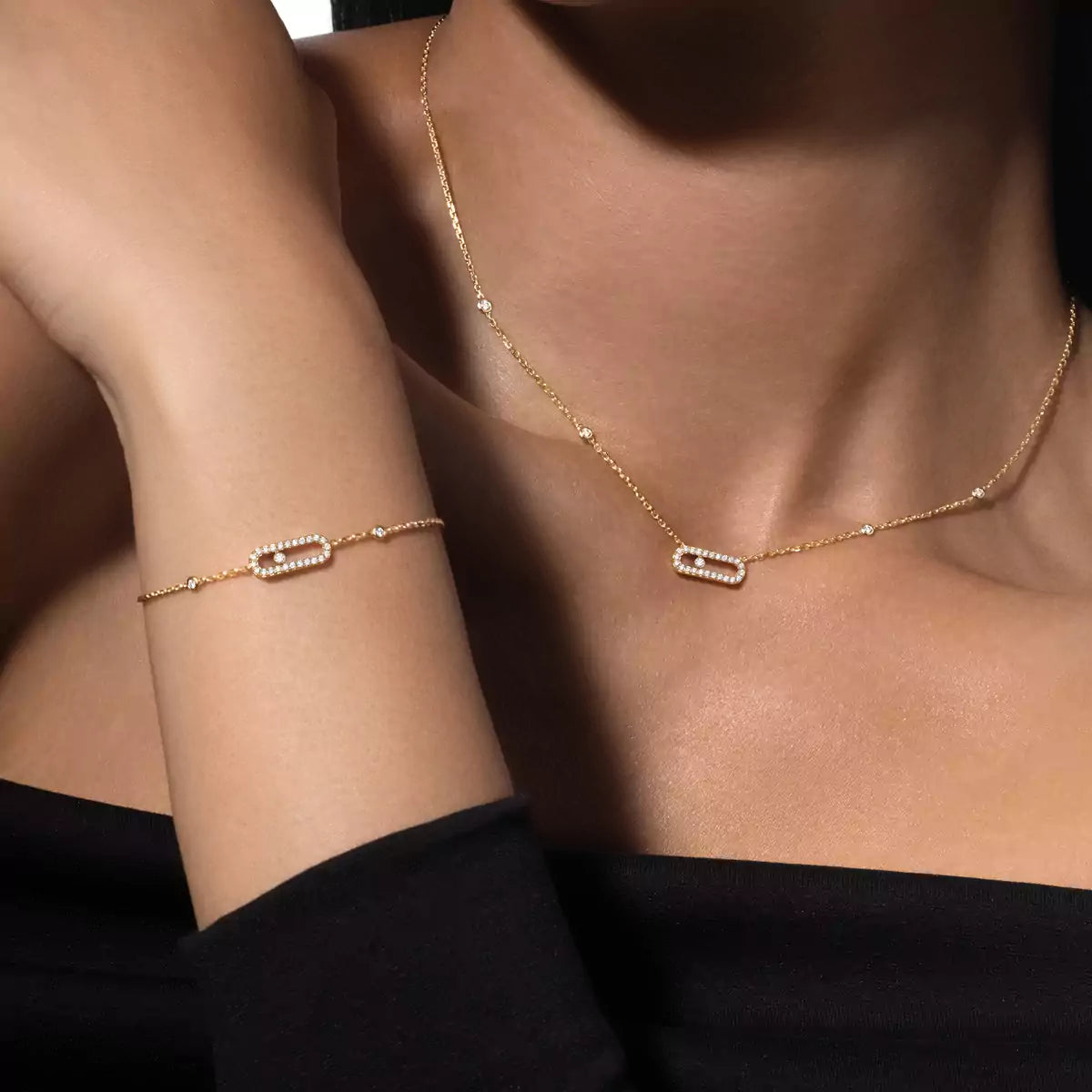 [Eternal jewelry]Diamond Necklace Move Uno