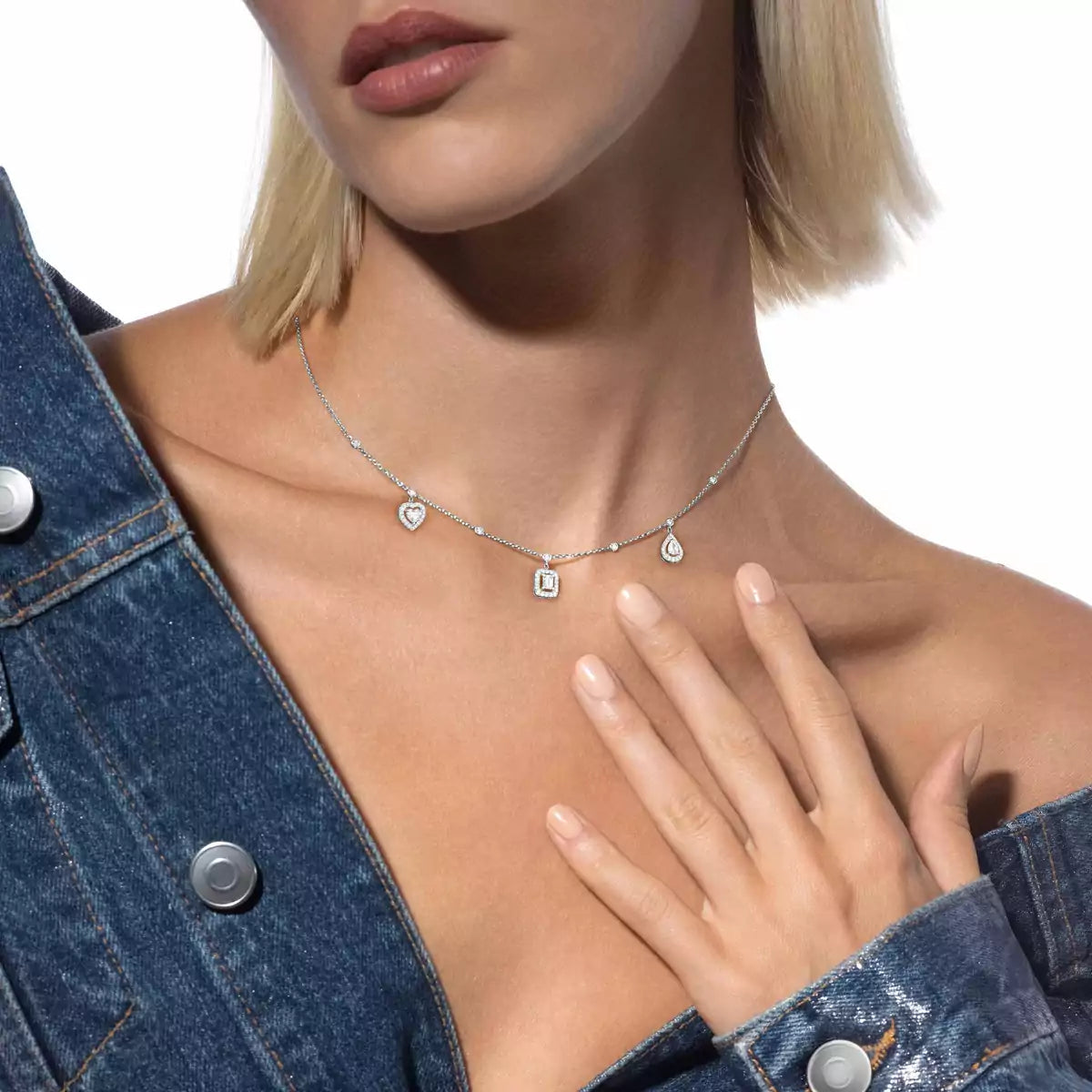 [Eternal jewelry]My Twin Diamond Necklace in Silver