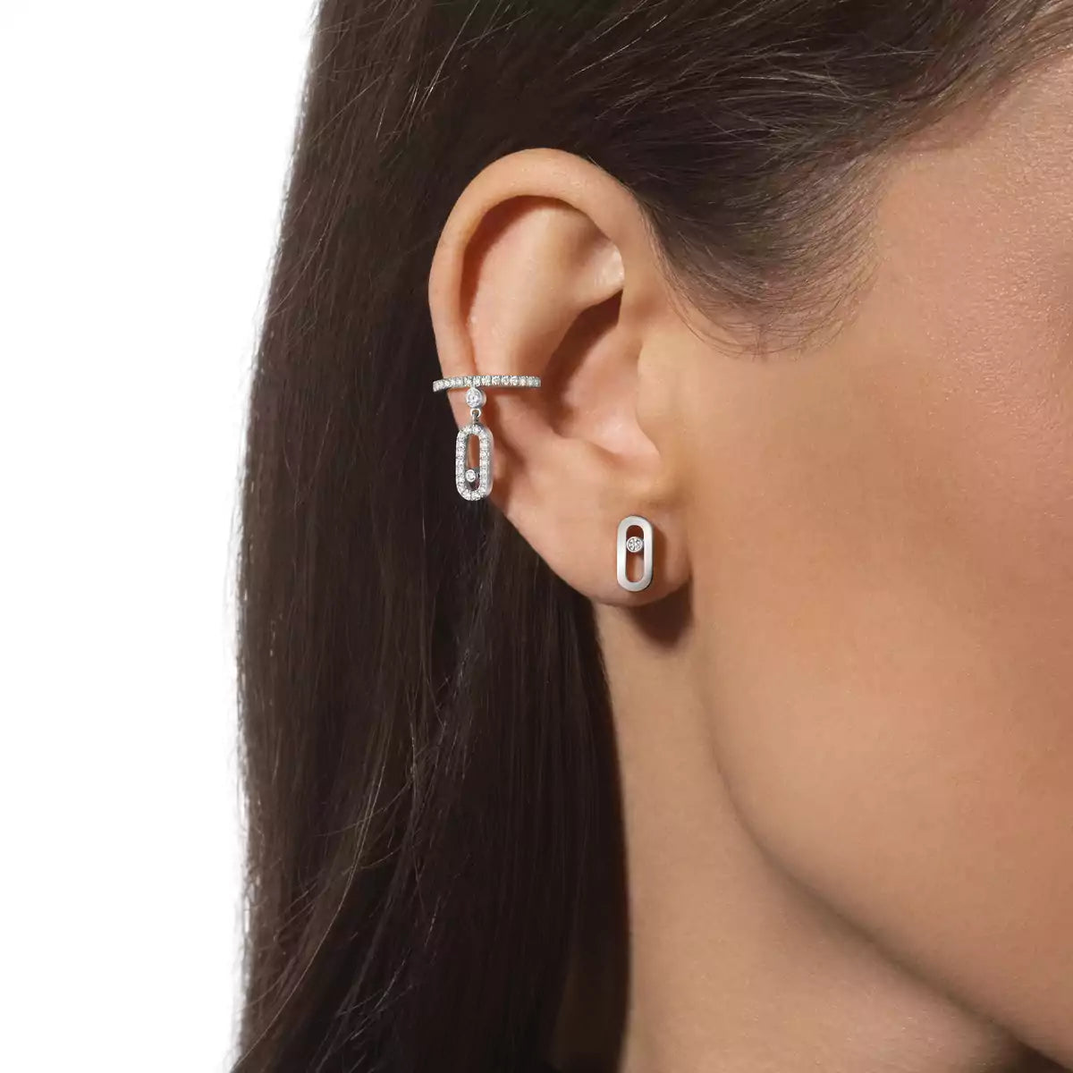 [Eternal jewelry]Move Uno Diamond Stud Earrings
