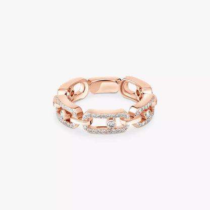 [Eternal jewelry]Move Link Pave_-Set Diamond Ring in Gold