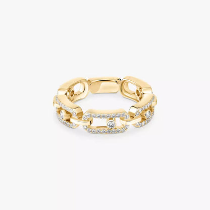 [Eternal jewelry]Move Link Pave_-Set Diamond Ring in Gold