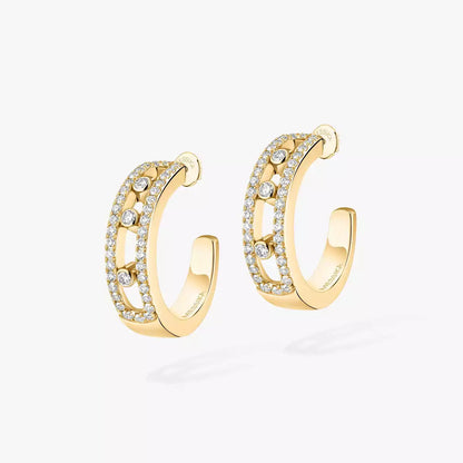[Eternal jewelry]Diamond Pave_ Hoop Earrings Move