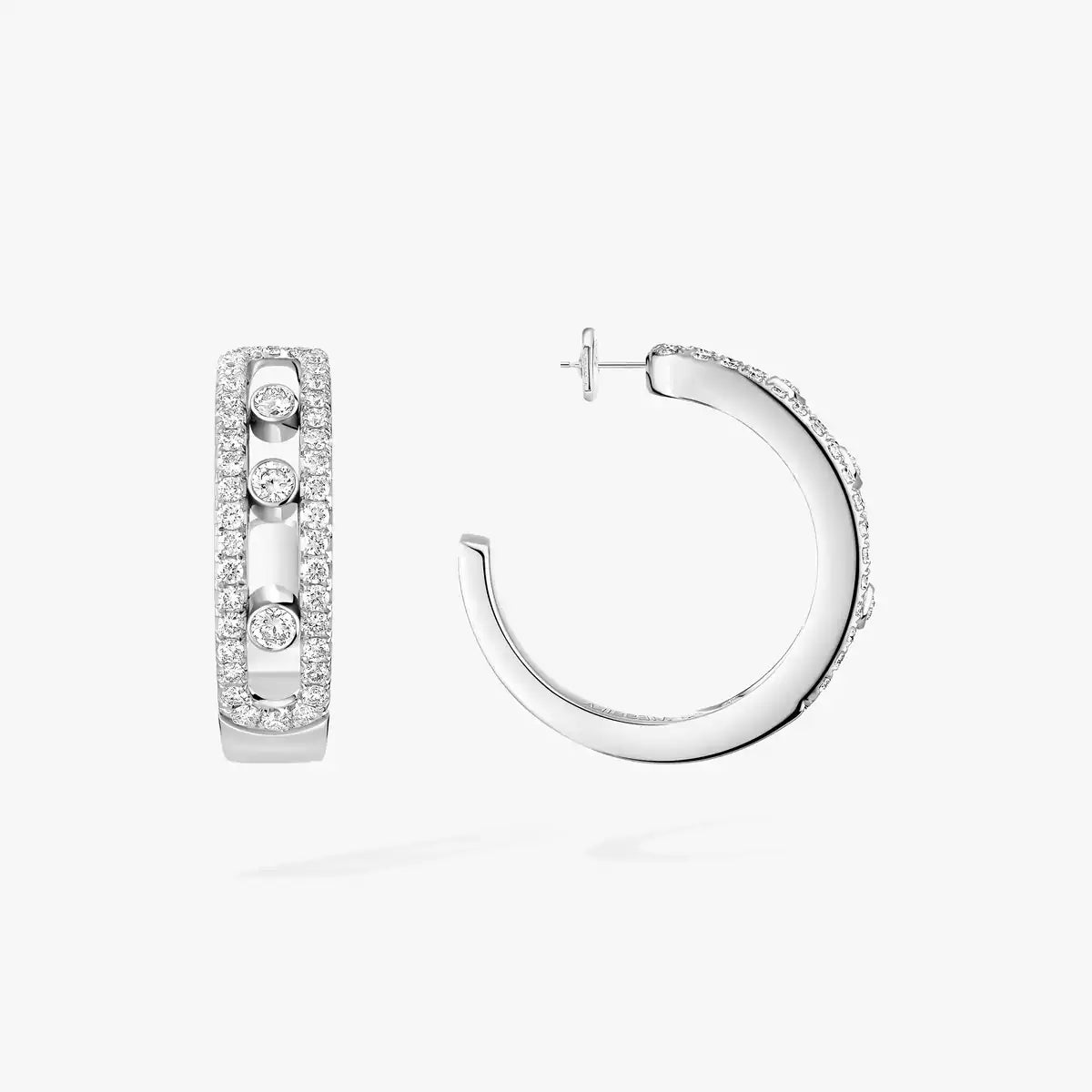 [Eternal jewelry]Diamond Pave_ Hoop Earrings Move