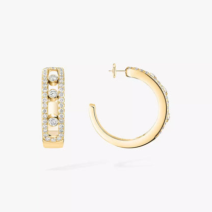[Eternal jewelry]Diamond Pave_ Hoop Earrings Move