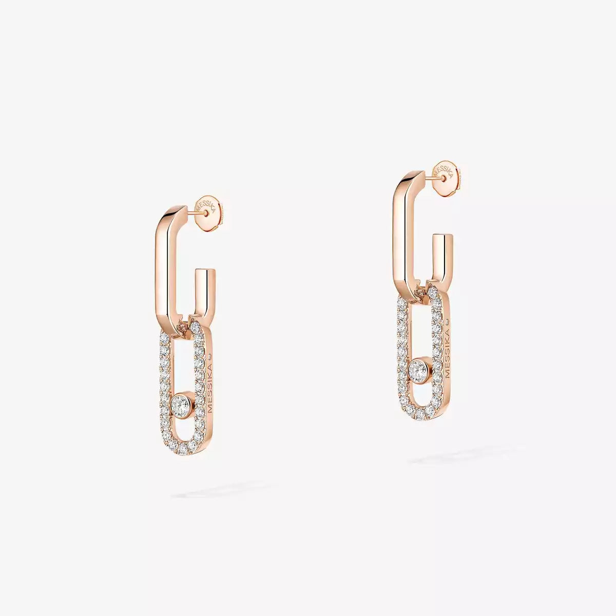 [Eternal jewelry]Move Link Diamond Earrings