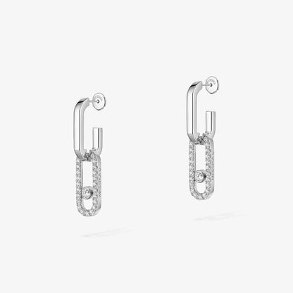 [Eternal jewelry]Move Link Diamond Earrings