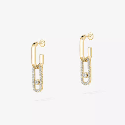 [Eternal jewelry]Move Link Diamond Earrings