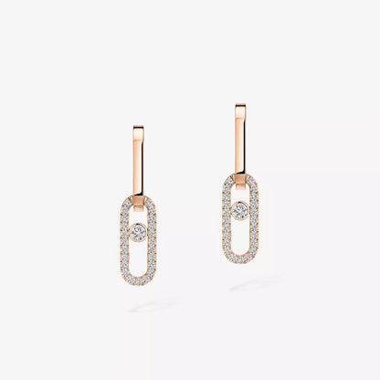 [Eternal jewelry]Move Link Diamond Earrings